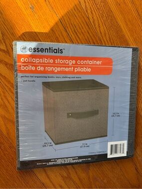 Essentials Collapsible Storage Container - Gray with Black Trim